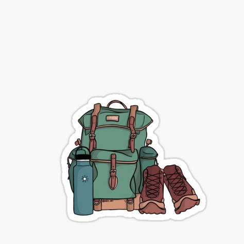 Adventure Essentials Sticker – Backpack, Boots & Bottle
