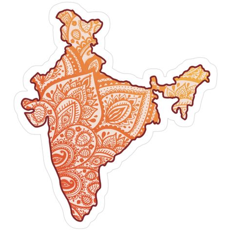 India Map Mandala Sticker – Cultural Heritage Design