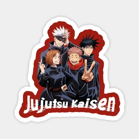 Jujutsu Kaisen Team Sticker – Yuji, Gojo, Megumi & Nobara