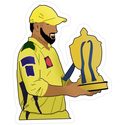 Cricket Trophy M.S. Dhoni Celebration Sticker