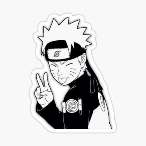 Naruto Peace Sign Cartoon Sticker