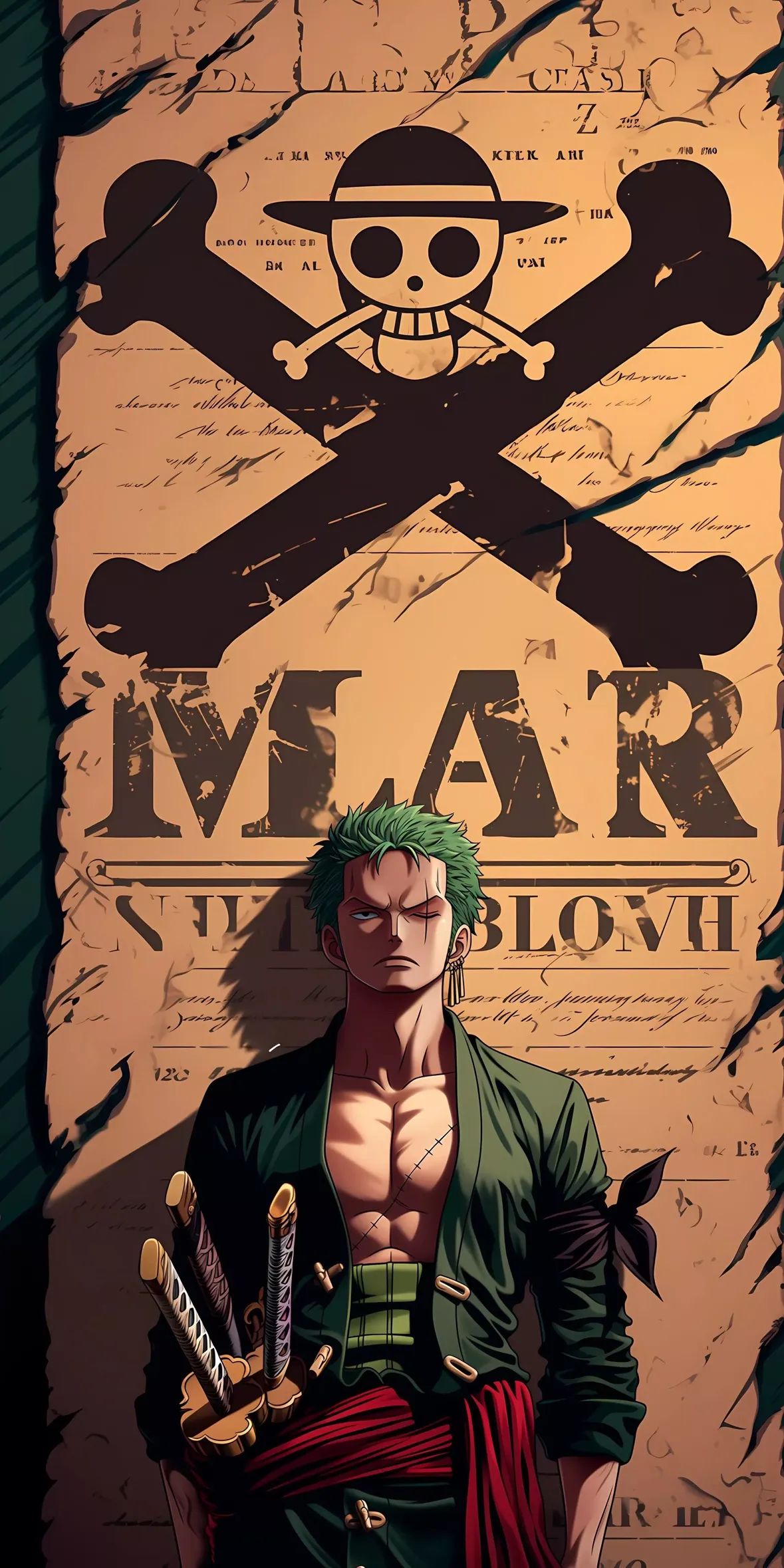Roronoa Zoro from One Piece A4 Size Wallpaper