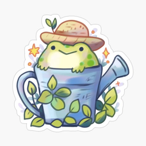 Frog Gardener Sticker 🐸🌿