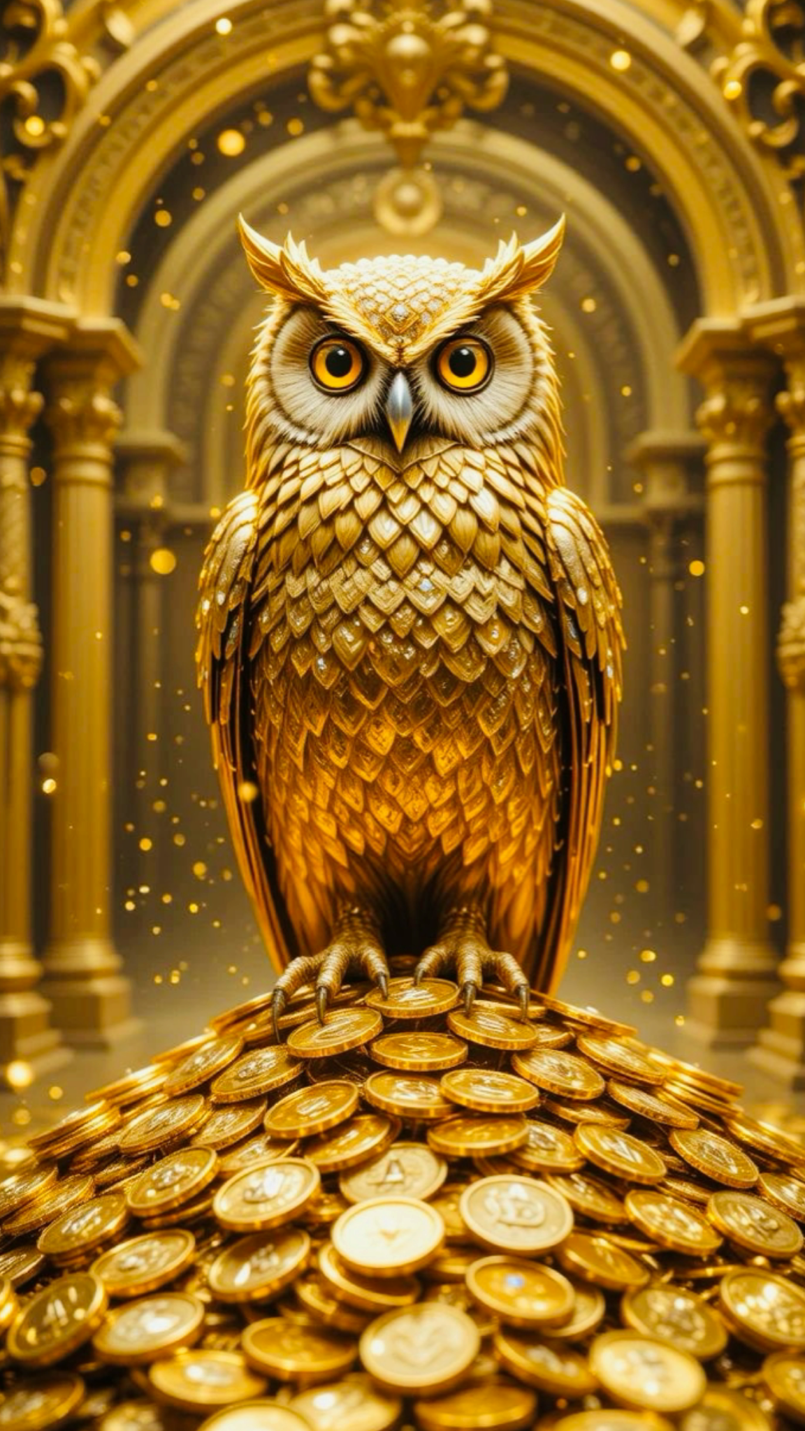 Golden Owl A4 Size Wallpaper