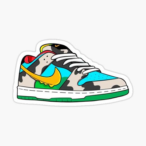 Chunky Camo Low-Top Sneaker Sticker