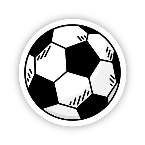 Classic Football Sticker – Timeless Black & White Design ⚽