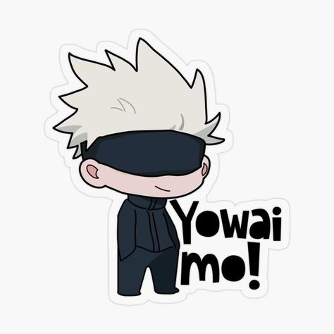 Gojo Satoru "Yowai Mo!" Chibi Sticker – Jujutsu Kaisen Anime Vinyl Decal