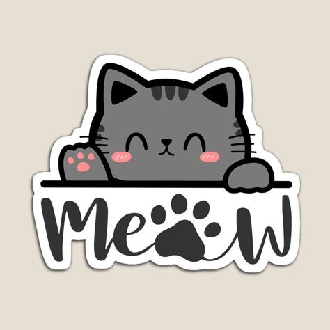 Cute Cat Meow Sticker – Adorable Kitty Design