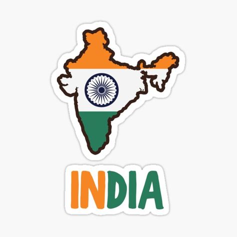 India Map Tricolor Sticker – Patriotic Design