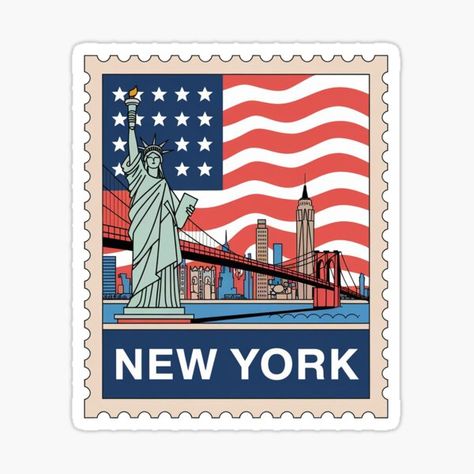 New York City Stamp Sticker – The Big Apple Vibes