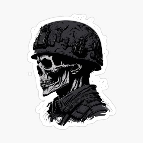 Skull Soldier Sticker - Army