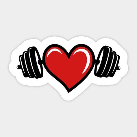 Heart & Dumbbell Gym Sticker ❤️🏋️
