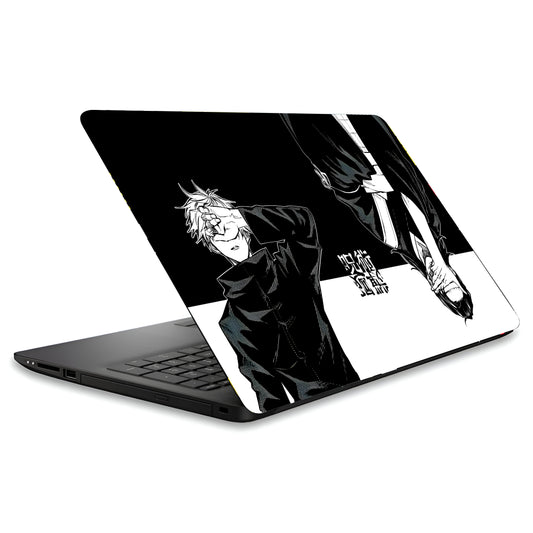 Monochrome Anime Duo Laptop Skin – Bold, Minimal & Stylish ⚫⚪