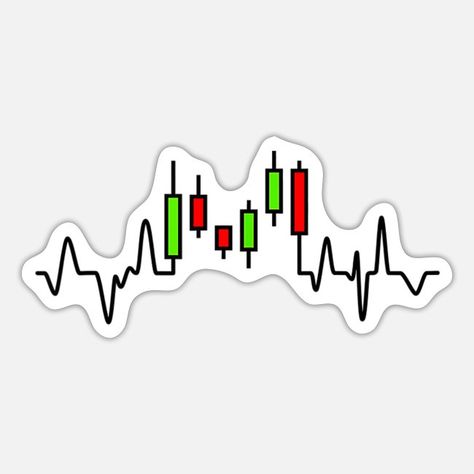 Trading is Life – Candlestick Heartbeat Sticker ❤️📈