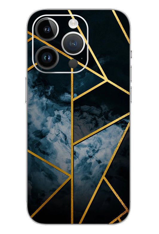 Gold Blue Marble Mobile 6D Skin - WrapSnap